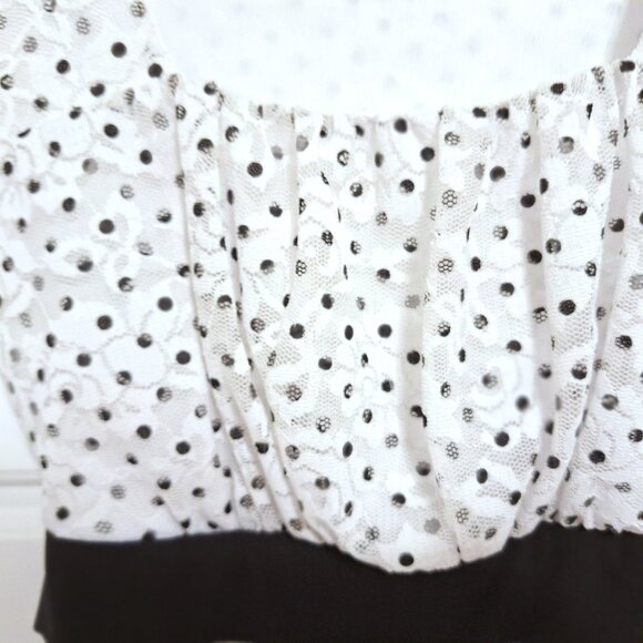 Laura Petite Black and White Polkadot top - Picture 5 of 10